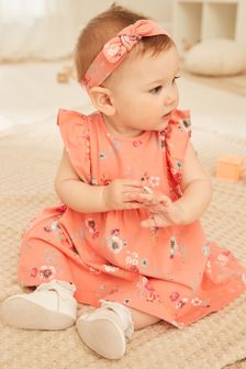 Baby 2 Piece Dress And Headband Set (0mths-2yrs)