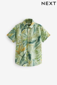 Green Printed Short Sleeve Shirt (3-16yrs) (T25069) | £14 - £19
