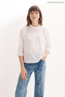 Second Female White Broderie Blouse