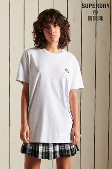 Superdry White Mountain Sport Embroidered Loose T-Shirt (T25270) | £23