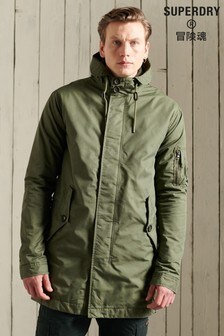Superdry Green Service Midweight Parka Coat