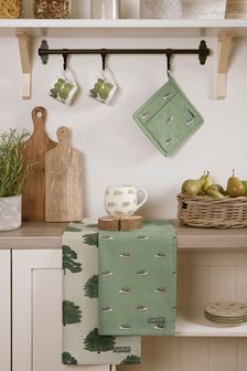 Sophie Allport Green Hedgehogs Tea Towel