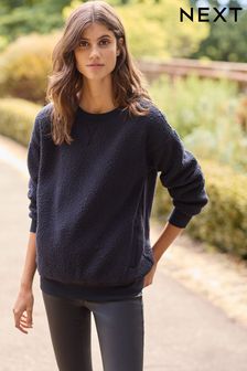 Black Borg Longline Fleece Sweatshirt (T25751) | £26