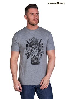 Raging Bull Grey Biker T-Shirt