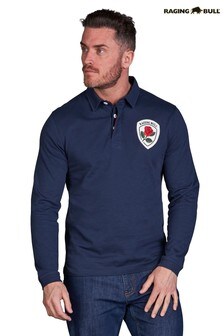 Raging Bull Blue Heritage Rugby Shirt (T25779) | £65 - £75