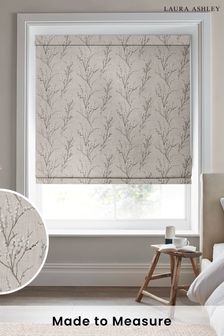 Grey Pussy Willow Embroidered Made To Measure Roman Blind
