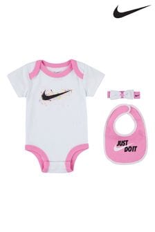 Nike Baby White/Pink Babygrow Set