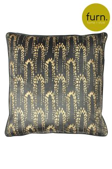 furn. Charcoal Grey Wisteria Velvet Polyester Filled Cushion
