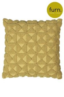 furn. Honey Yellow Varma Geometric Polyester Filled Cushion
