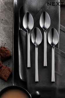 Silver Kensington Stainless Steel 4 Piece Tea Spoon Set (T26803) | £10