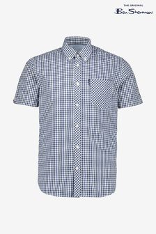 Ben Sherman Blue Short Sleeve Signature Core Gingham Shirt