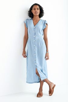 Button Through TENCEL™ Maxi Summer Dress