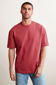 Brick Red Relaxed Fit Heavyweight T-Shirt (T28535) | £14