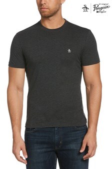 Original Penguin Charcoal Grey Pinpoint Embroidery T-Shirt