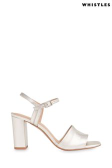 Whistles Silver Lilley High Block Heel Sandals