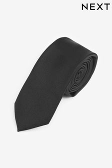 Black Slim Recycled Polyester Twill Tie (T30031) | £9