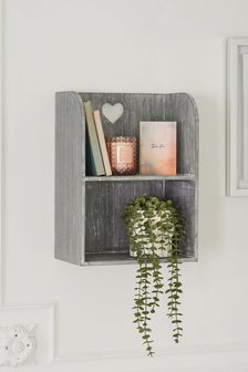 Grey Heart Wall Shelf