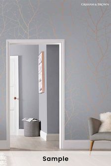 Graham & Brown Grey Boreas Wallpaper Sample Wallpaper