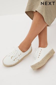 White Forever Comfort® Espadrille Flatform Trainers (T30765) | £42