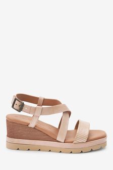 Forever Comfort® Leather Multi-Strip Wedges