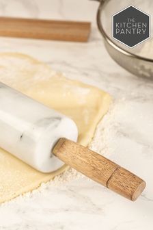 Kitchen Pantry White Marble Rolling Pin With Stand