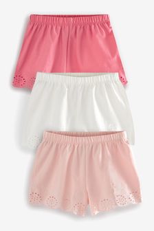 3 Pack Jersey Broderie Shorts (3mths-8yrs)