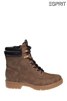 Esprit Brown Casual Lace-Up Boots