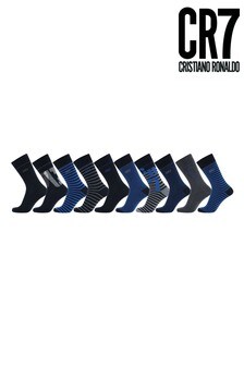 CR7 Men's Black Socks 10 Pack