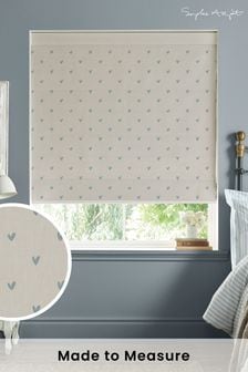 Sophie Allport Duck Egg Blue Hearts Made To Measure Roman Blind