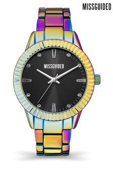 Missguided Multi Iridescent Metal Black Dial Bracelet Watch