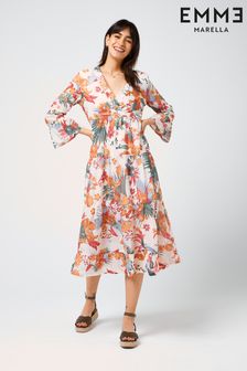 Emme Marella Multi Imer Floral Print Tier Maxi Dress