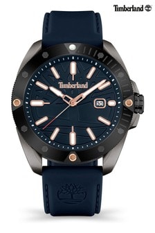 Timberland Carrigan Navy Blue Silicone Strap Watch with Navy Dial