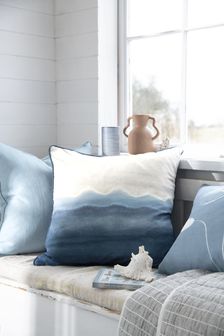 Blue Wave Printed Cushion