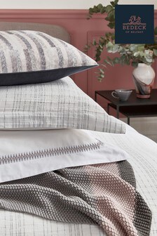 Bedeck of Belfast White Nami Textured Stripe Pillowcase