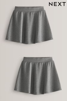 Grey 2 Pack Jersey Stretch Pull-On Waist School Skater Skirts (3-17yrs) (T40841) | £14 - £24