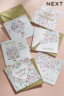 6 Pack White Mixed Occasion Cards
