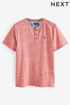 Coral Orange Grandad Stag Marl T-Shirt (T41362) | £14