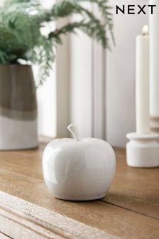White Rustic Country Apple Ornament