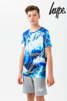 Hype. Blue Lightening Barbed Wire T-Shirt