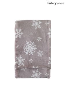 Gallery Home Natural Christmas Snowflake Natural Flannel Fleece Throw