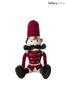 Gallery Direct Red Nathan Nutcracker Christmas Doorstop