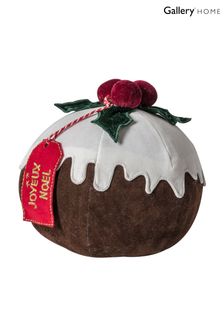 Gallery Direct Brown Christmas Pudding Doorstop