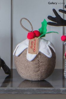 Gallery Direct Brown Christmas Pudding Doorstop