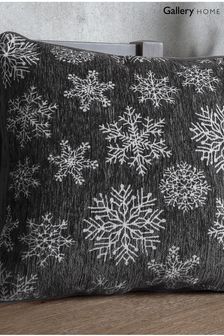 Gallery Direct Grey Chenille Christmas Snowflake Grey Cushion