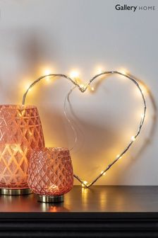 Gallery Home Silver Dakar 64 LED Silver Christmas Wired Heart (T44027) | £15