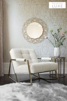 Tweedy Plain Light Natural Kai Collection Luxe Rocking Accent Chair (T44336) | £375