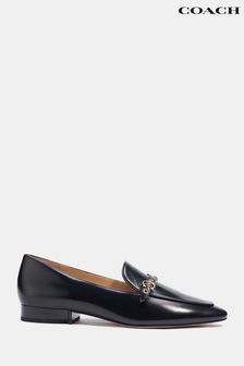 COACH Womens Black Isabel Leather Loafers