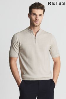 Reiss Moswell Half Zip Knitted Wool Top