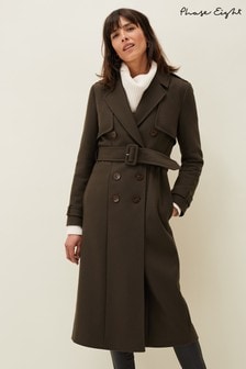 Phase Eight Green Imie Wool Trench Coat