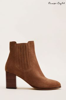 Phase Eight Camila Tan Brown Suede Ankle Boots
